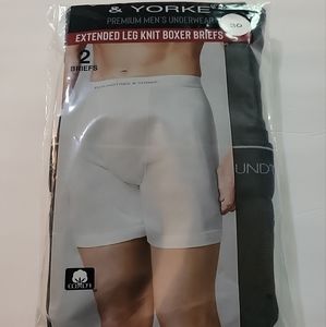 NWT Black Roundtree & Yorke Extended Leg Boxer Briefs 30